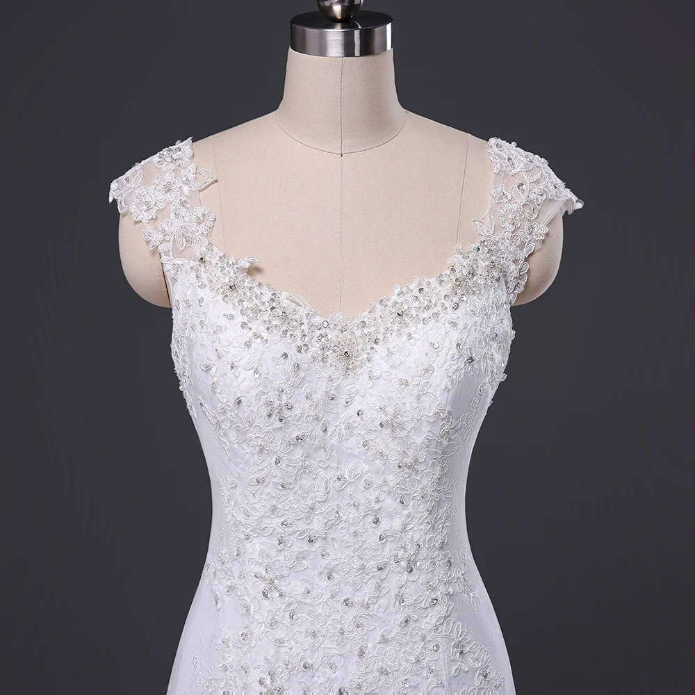 Vestido De Casamento романтичное Белое кружево Русалка Свадебные платья 2018 Alibaba Китай