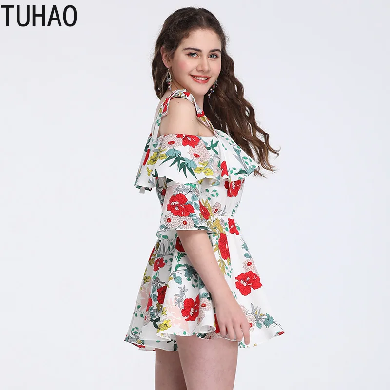 Летний Пляжный комбинезон TUHAO в богемном стиле с высокой талией и шортами Модный