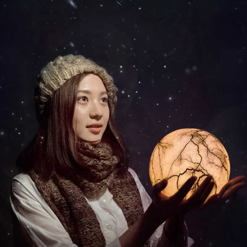 3D принт Lunar Moon лампа светодиодный ночник USB перезаряжаемые для маленьких детей