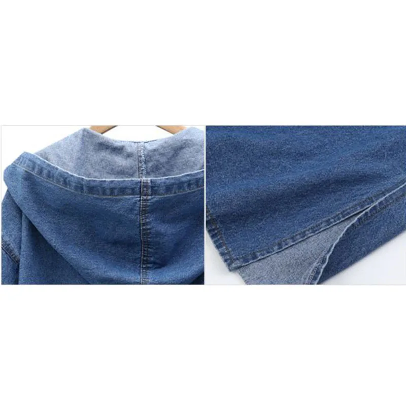 Женский Длинный джинсовый Тренч WSYORE с капюшоном размера плюс на весну и осень