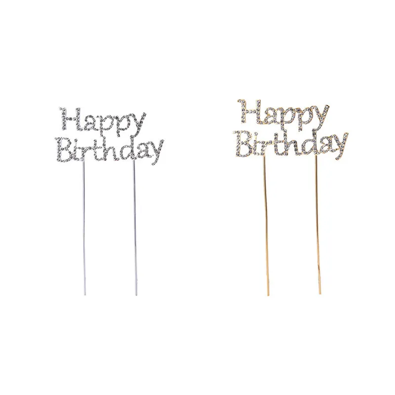 Хрустальные стразы Блестящий Блеск &quotс днем рождения&quot торт Топпер годовщина