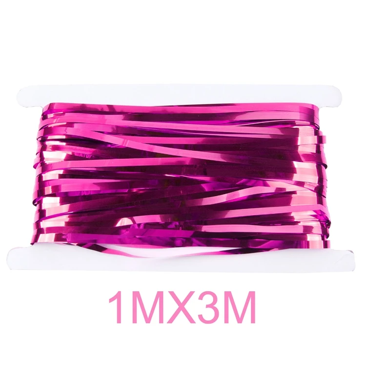 Pink 1x3m HUIRAN Рождественский дождик занавеска подвесная гирлянда кисточки для шторы, фон для фото фон Свадебный День Рождения Декор - Цвет: Pink 1x3m