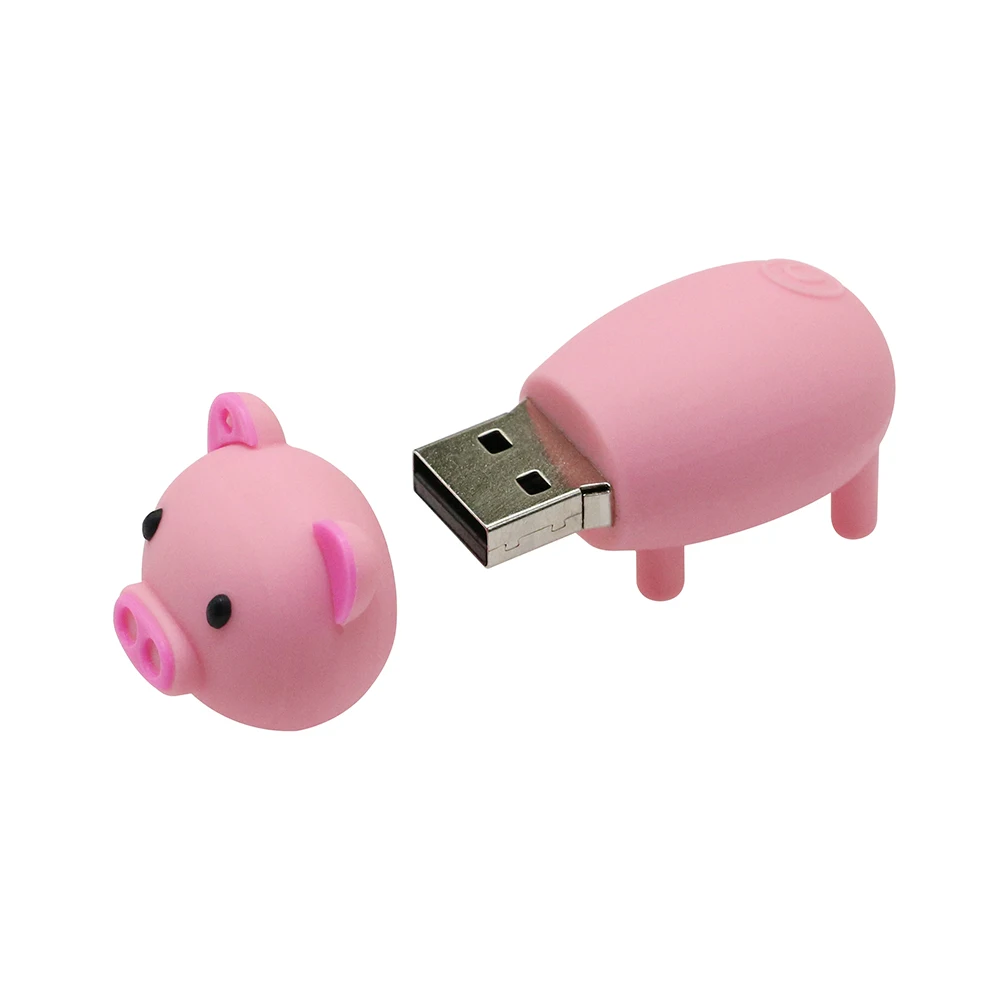 Флеш-накопитель Prive Cartoon Pink Pig, 4 ГБ, 8 ГБ, 16 ГБ, 32 ГБ, 64 ГБ, Usb флеш-накопитель, USB 2,0, флеш-карта памяти, 128 ГБ, диск на ключ, подарок