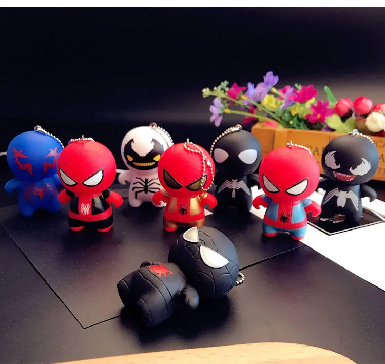 Marvel, Мстители, фигурки супергероев, красный человек-паук, Черный Человек-паук, яд, брелок, игрушки, новинка, анти яд, фигурки, брелок