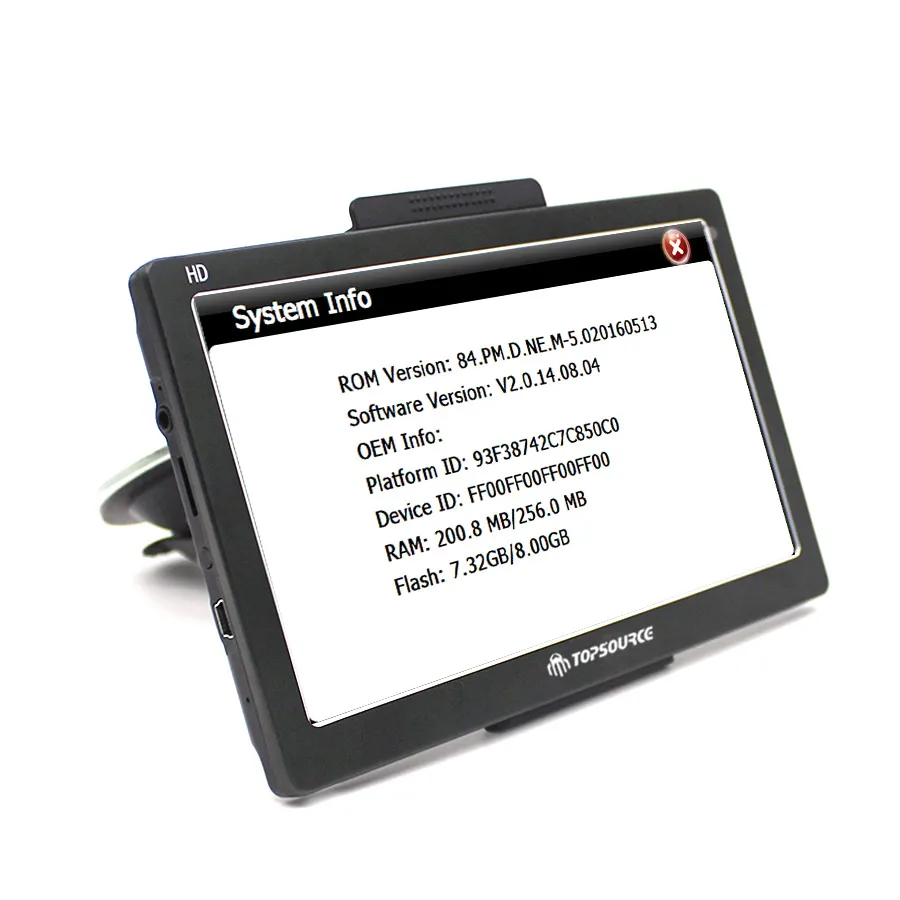 Автомобильный GPS навигатор TOPSOURCE 7 дюймов HD FM WinCE 6 0 8 ГБ 256 м карта бесплатное