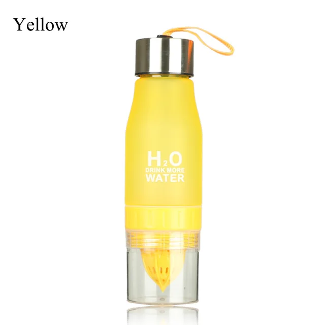 yellow Мой подарок на Рождество 700 мл бутылка для воды H20 пластиковые фрукты Настой бутылки пить заварки Спорт на открытом воздухе сок lemon Портативный воды - Цвет: yellow
