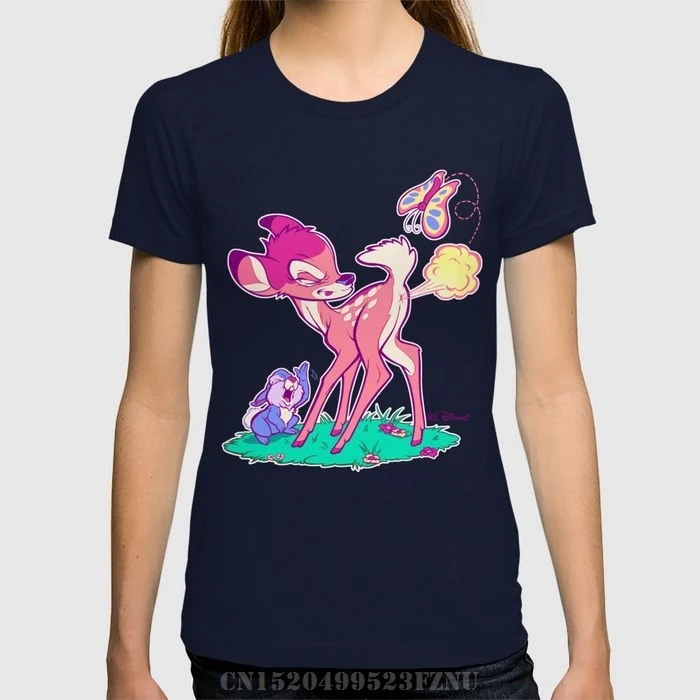 2018 Весна ажиотажный женская футболка ПЕРДЕТЬ в лесу короткая шея О печати