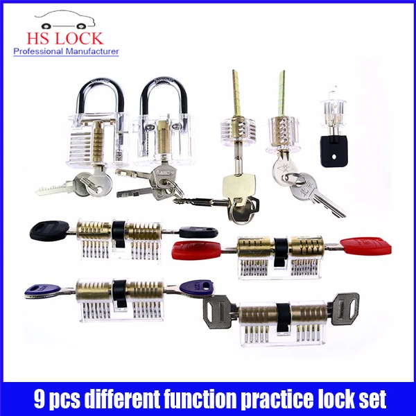 9 шт. прозрачный навесной замок|lock pick|lock pick traininglocksmith training skills |
