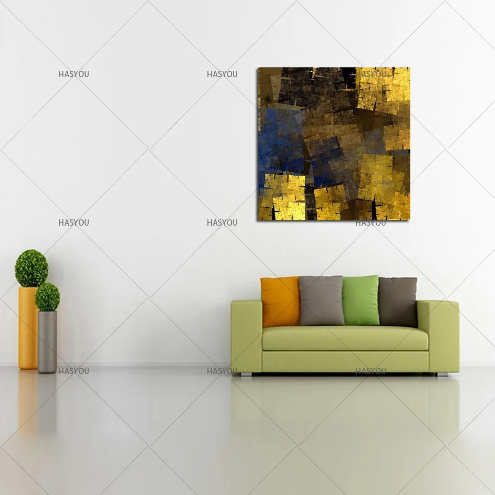 100% Современная картина маслом ручная роспись холст абстрактная золотая