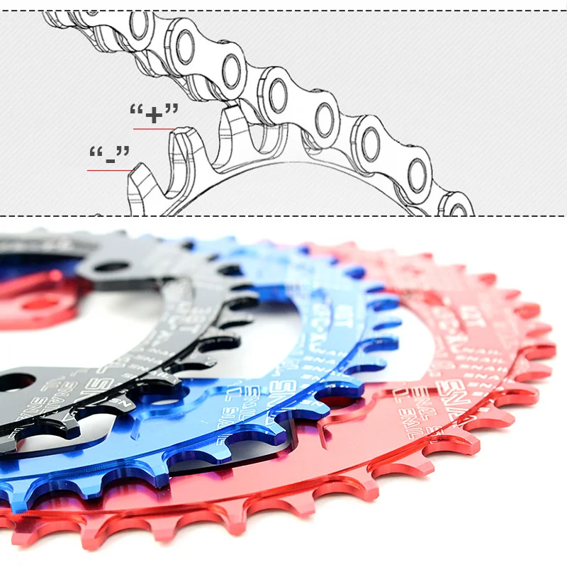 SNAIL 7075 T6 MTB Bike Circle шатунная пластина 104BCD Crank Round 38T 40T 42T Chainwheel Bike|bike chainring|narrow widenarrow wide