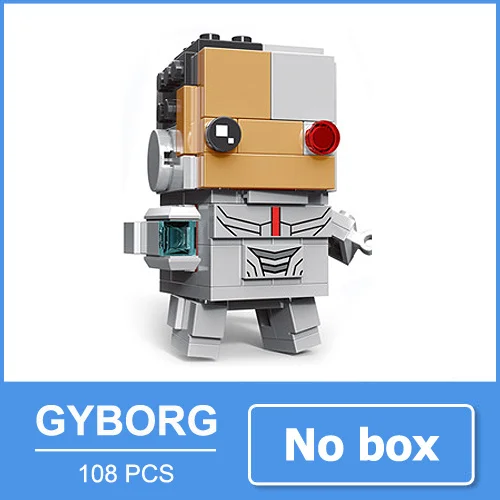 Cyborg no box Бэтмен чудо-женщина Супермен флеш-игрушки блоки мини фигурка акваман киборг кукла супергероя персонажи фильмов подарок для мужчин - Цвет: Cyborg no box