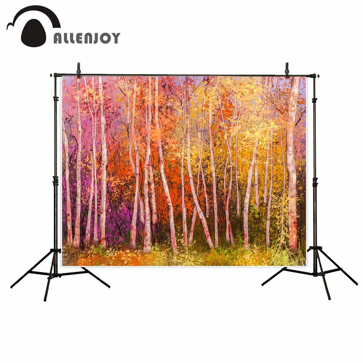 

Allenjoy photography background autumn forest tree oil painting colorful backdrop photocall photobooth decoration portrait