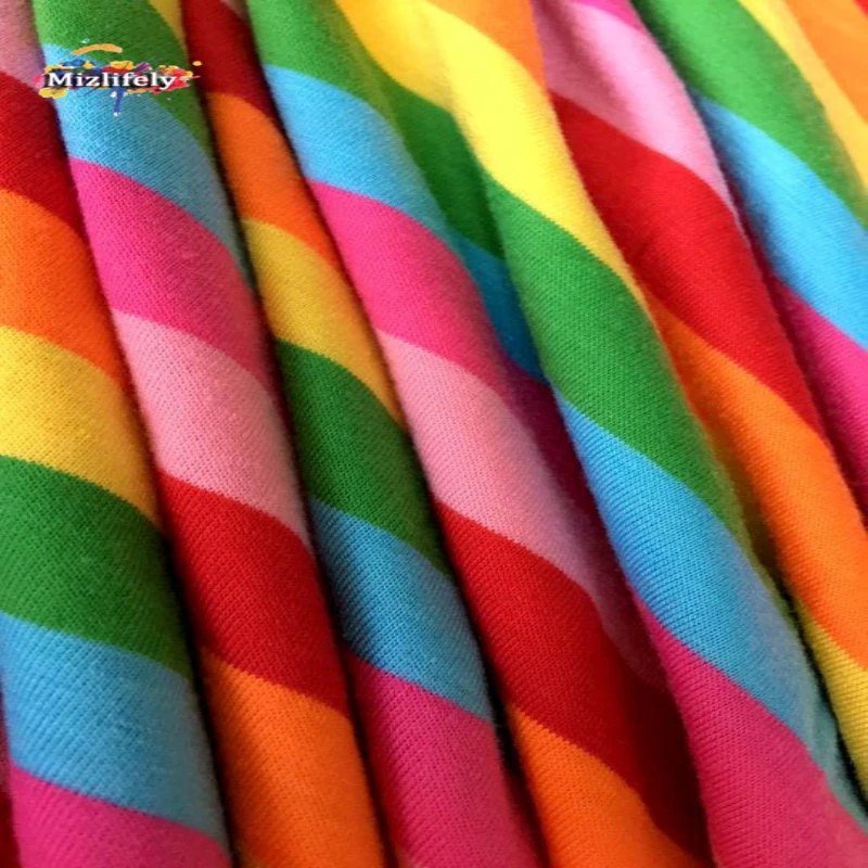 Немецкий дизайн ткань Лайкра Хлопок четыре способа растягивания в полоску небо