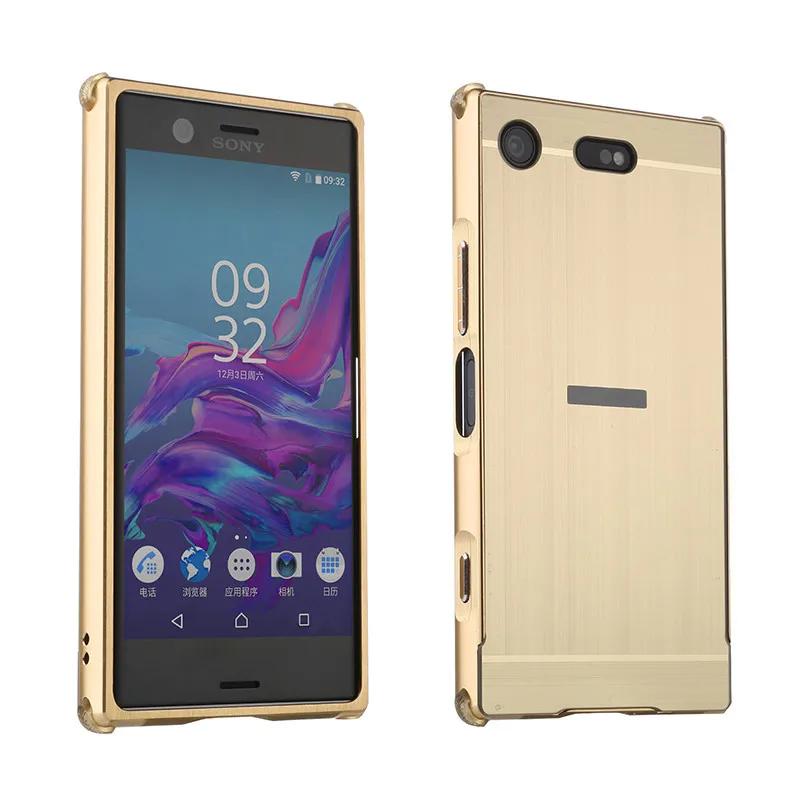 Для Sony Xperia XZ1 Compact противоударный чехол с металлическим каркасом матовой задней