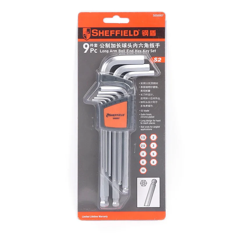 Комплект шестигранных головок Шеффилда 9 шт. S050007|wrench set|hex wrenchhex wrench set |