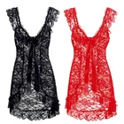 Хорошее качество сексуальное женское белье спереди Открыть пижамы наборы размера плюс куртка в европейском и американском стиле, сексуальное кружевное платье + Штаны