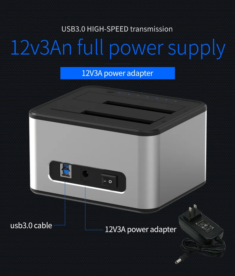 hdd 5 Гбит/с супер скорость sata usb 3,0 2bay док-станция для жесткого диска Алюминиевый адаптер для жесткого диска 2," /3,5" коробка для хранения
