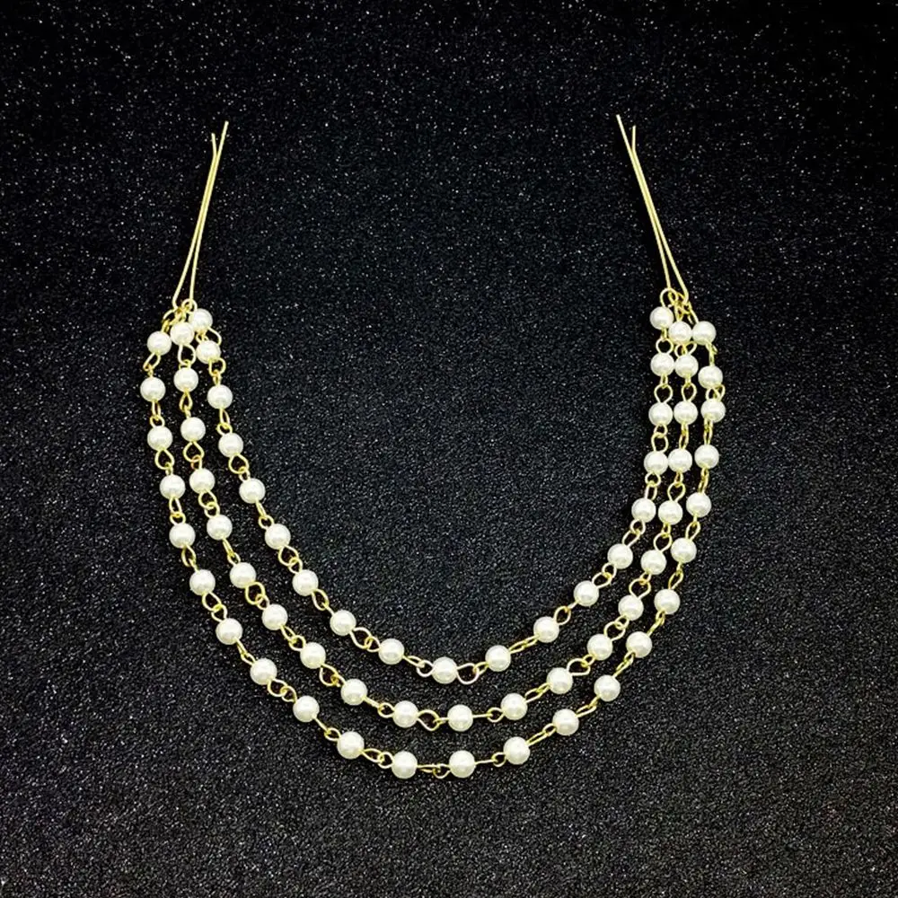 Многослойная жемчужная кисточка с бахромой цепочка заколки для волос аксессуары