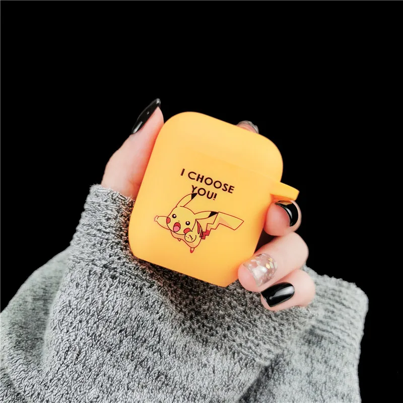 Беспроводной чехол для наушников Pokemon Pikachu с Bluetooth для Apple AirPods, силиконовый чехол для наушников s для Airpods1/2, защитный чехол