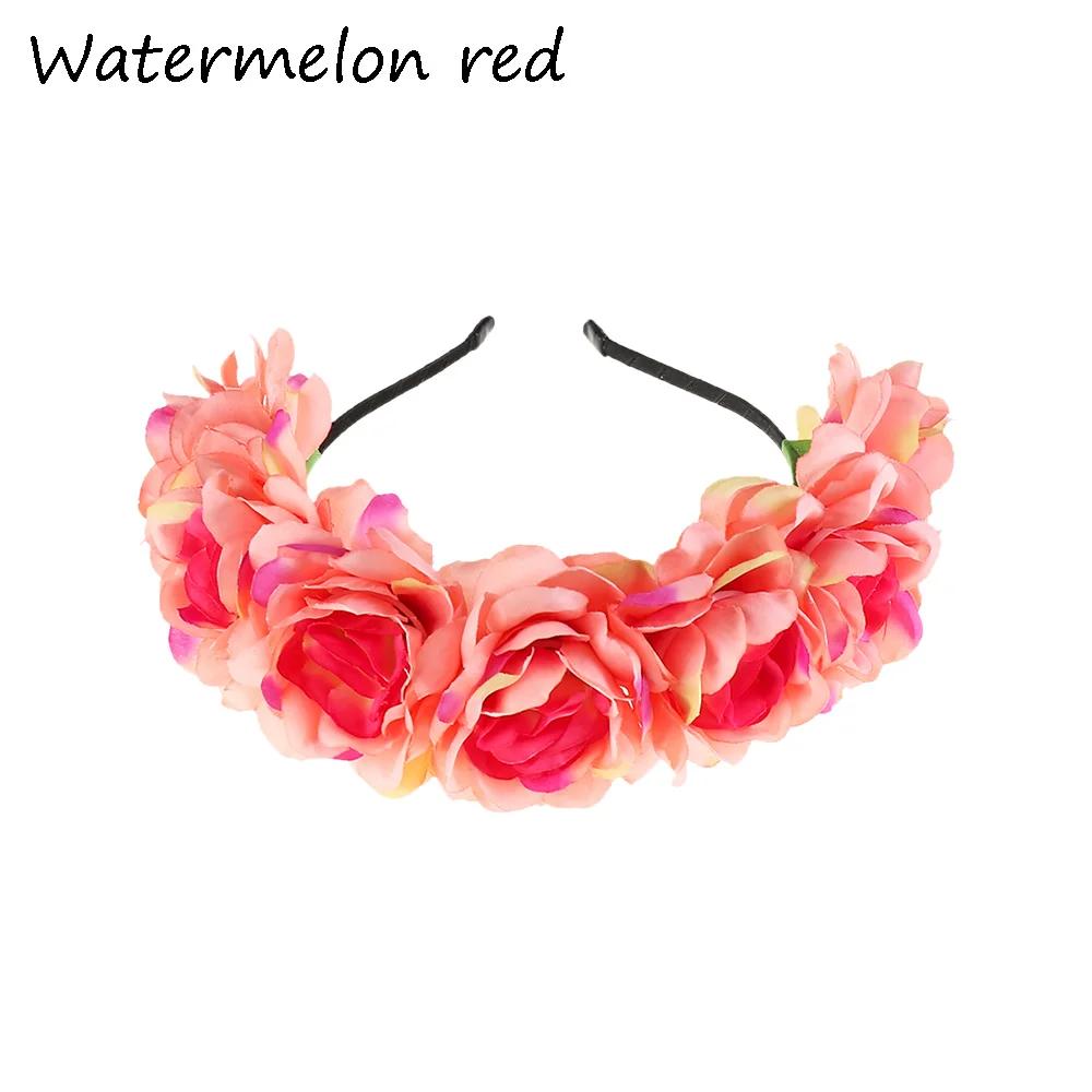 Watermelon red 1 1 шт. богемная головная повязка на голову для невесты головные уборы пляжные головные уборы Аниме Косплей-одежда плюшевая повязка на голову с кошачьими ушками аксессуары для волос - Цвет: Watermelon red 1