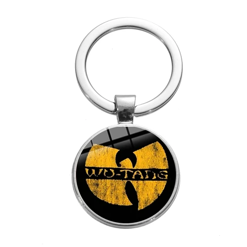 Style 7 SIAN Wu Tang CLAN брелок хип-хоп рэп музыкальные вентиляторы Подарочная цепочка для ключей античное серебряное покрытие крутая полоса логотип стеклянный купол сплав брелок - Цвет: Style 7