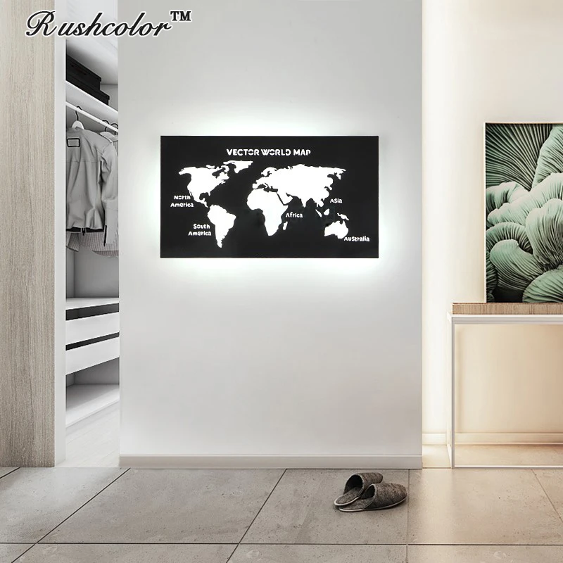 Карта мира светодиодные Настенные светильники для прикроватной
