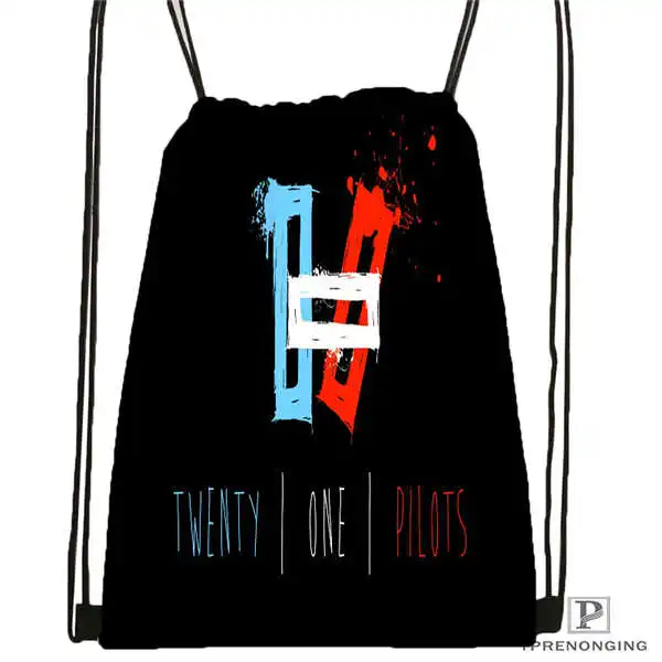 Custom Twenty One Piolots Drawstring рюкзак сумка милый детский (Черная задняя часть) 31x40 см #2018612 01