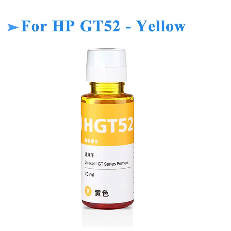 100ML Yellow 100 мл/бутылка универсальные чернила для hp GT51 GT52 GT5810 GT5820 GT серии струйный принтер для GT 51 52 GT 5810 5820 Заправка чернилами - Цвет: 100ML Yellow