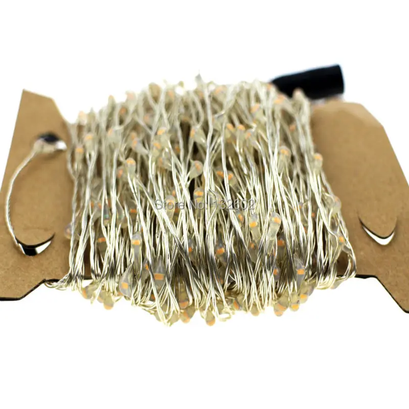 24 м 480 светодиодов наружные светодиодные гирлянды теплый белый серебряный провод