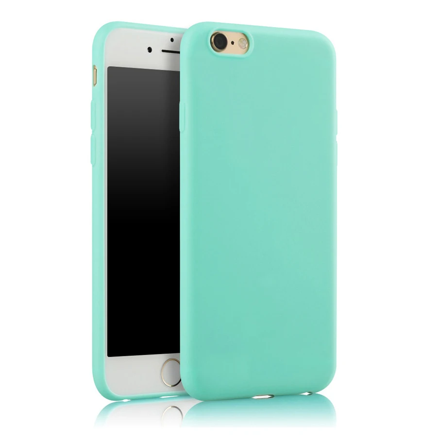 Cute Candy Colors Soft Phone Case For iPhone X 6 6S 7 8 Plus Anti-knock TPU Slim Matte Cover 5 5S SE 6Plus |