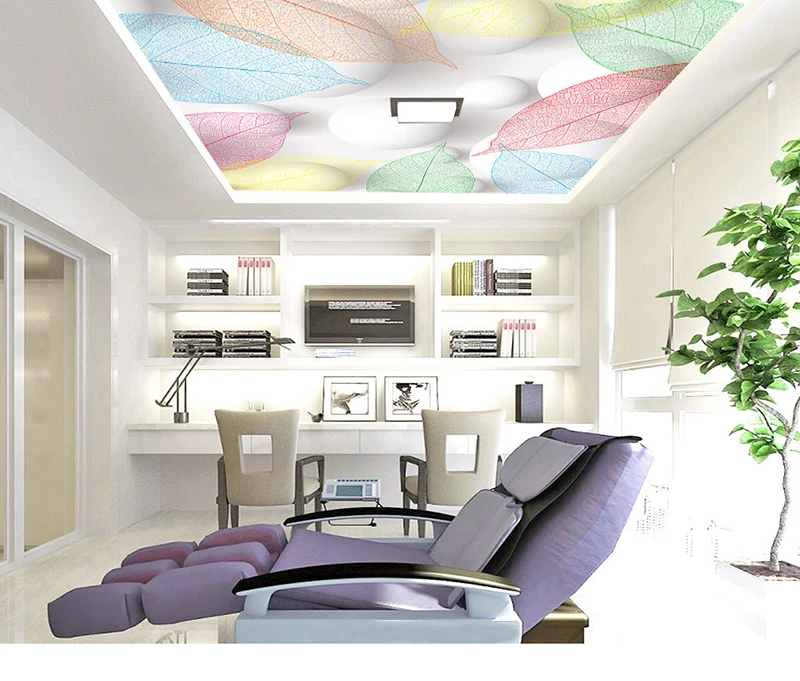 

Custom 3D Wall Murals Wallpaper For Living Room Bedroom Colorful Leaf Photo Background Ceiling Mural Wall Papers Home Decor