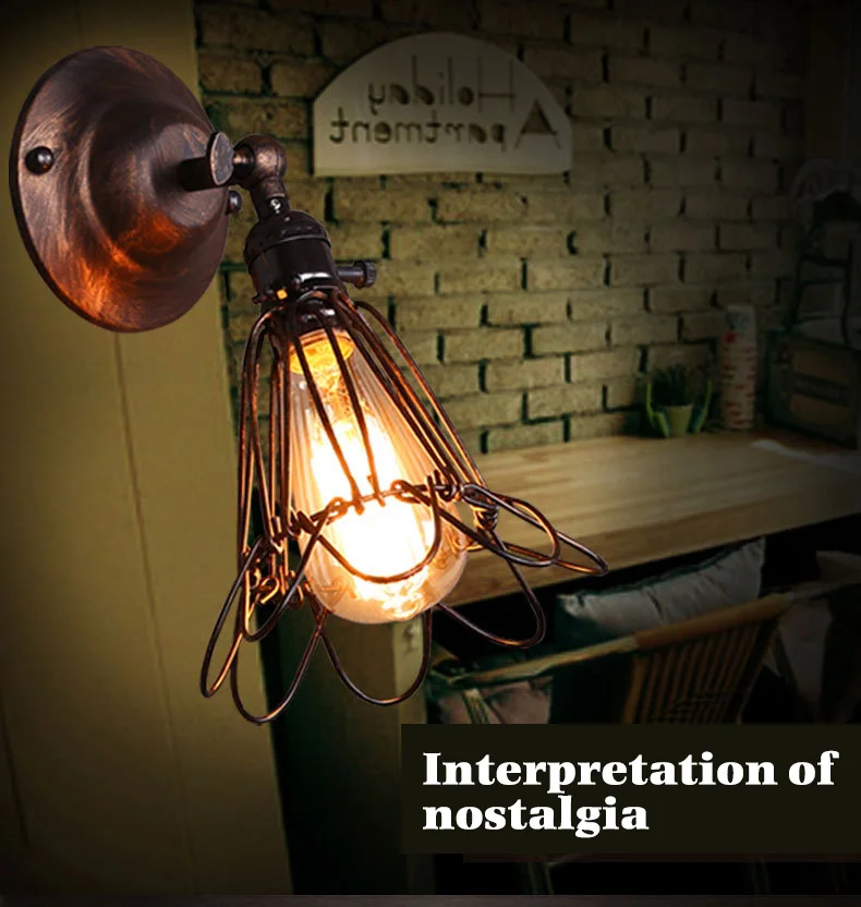 Лофт ретро светильник креативный Железный настенный E27 для помещения столовой