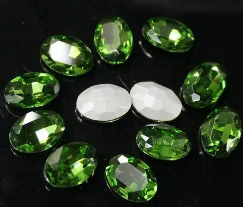 

Green Color Oval Crystal Glass Pointed Back Glass Fancy Stones beads.10*14mm,13*18mm,18*25mm,20*30mm
