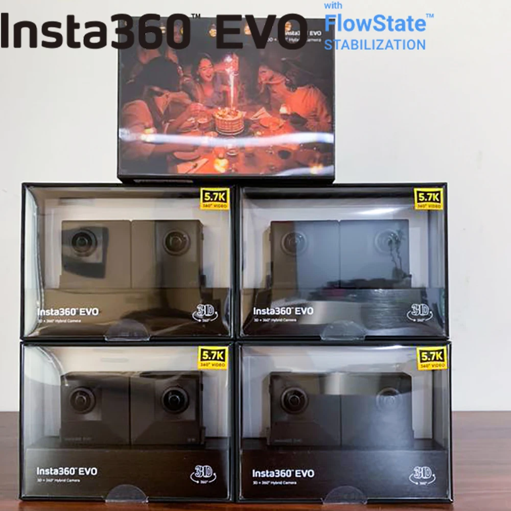 Insta360 EVO 3D VR панорамная видеокамера 5 7 K видео Insta 360 для Android/iPhone IP XS Max Plus
