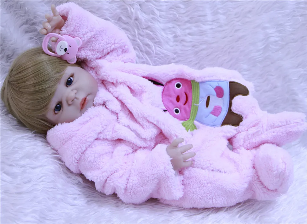 

Bebe full Silicone reborn baby doll toys lifelike 55cm reborn babies girl doll kids child birthday gift girl boneca