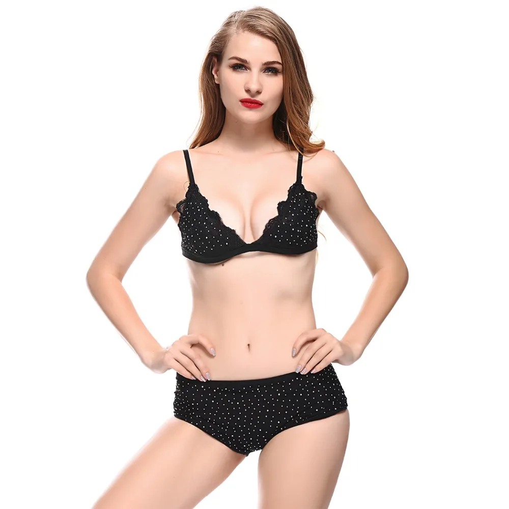 Сексуальное женское нижнее белье комплект нижнего белья пуш ап блестящий