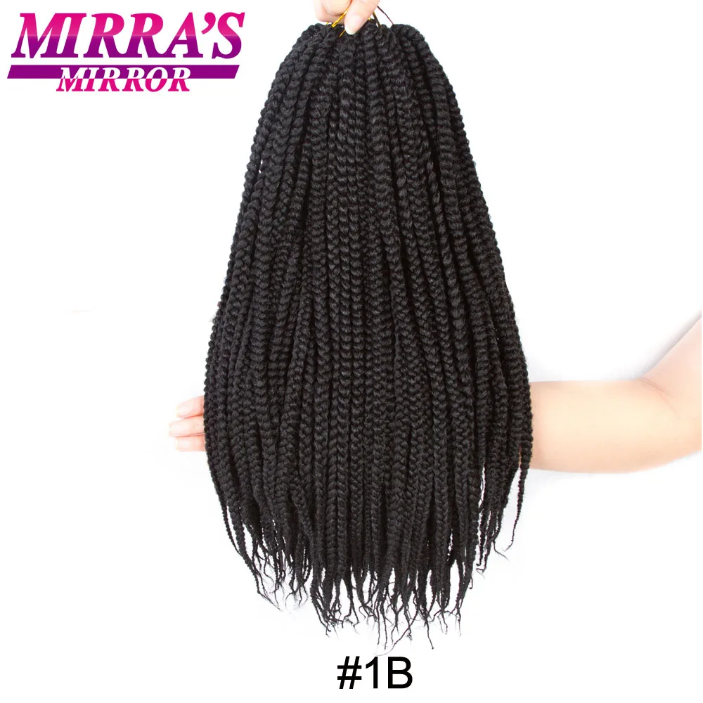 Mirra'S зеркало 1" 18" коробка косички волосы крючком Наращивание волос Синтетические косички волос серебристо-серый цвет жука 24 пряди/упаковка - Цвет: # 1B
