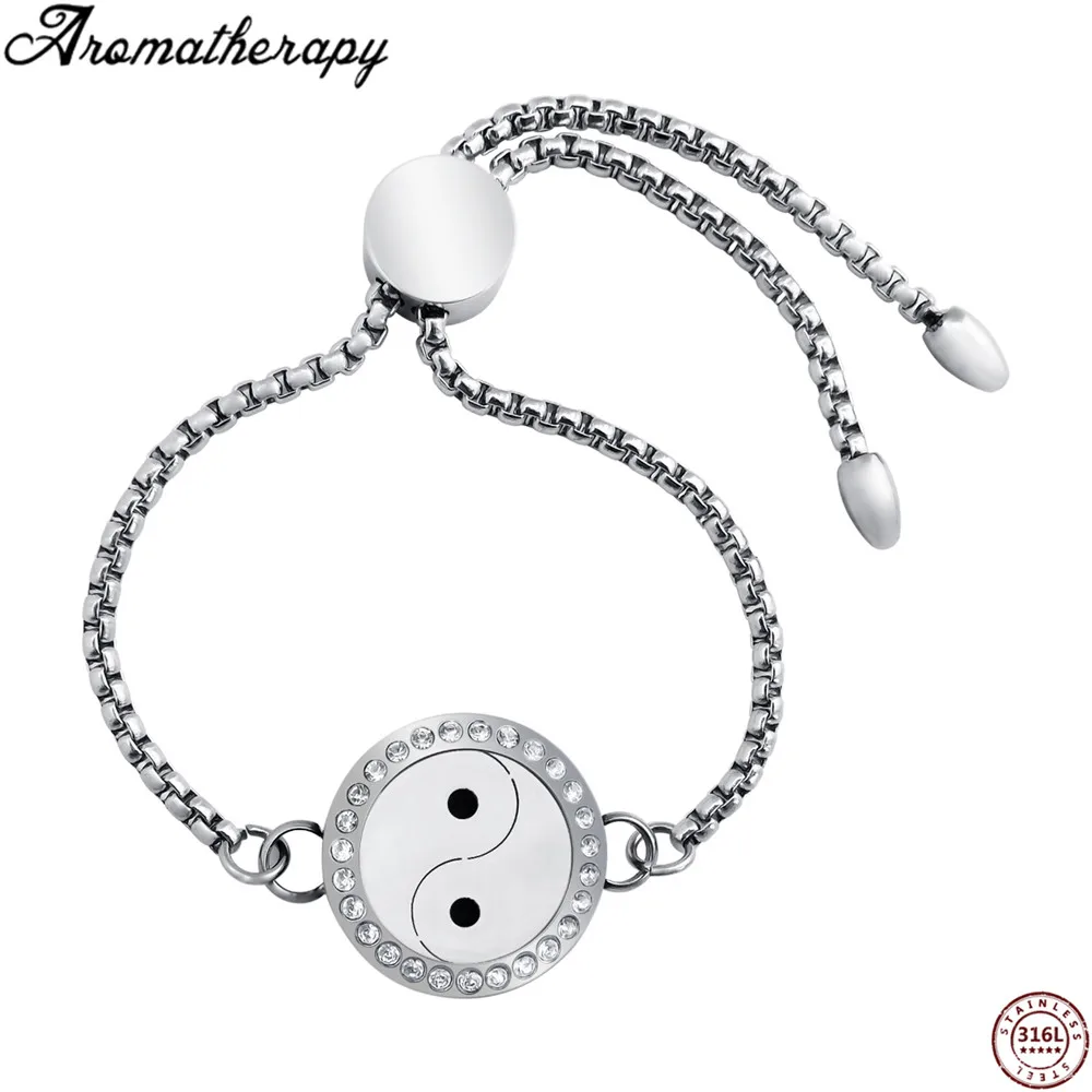 Taichi браслет для ароматерапии из нержавеющей стали Регулируемый магнитный с