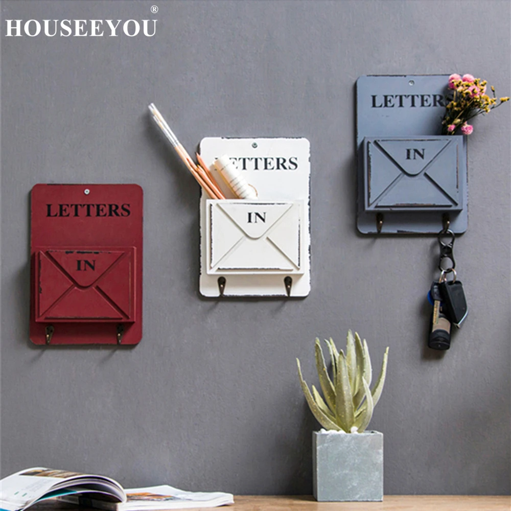 Винтажные Висячие Крючки Zakka для ключей коробка хранения мелочей в виде конверта