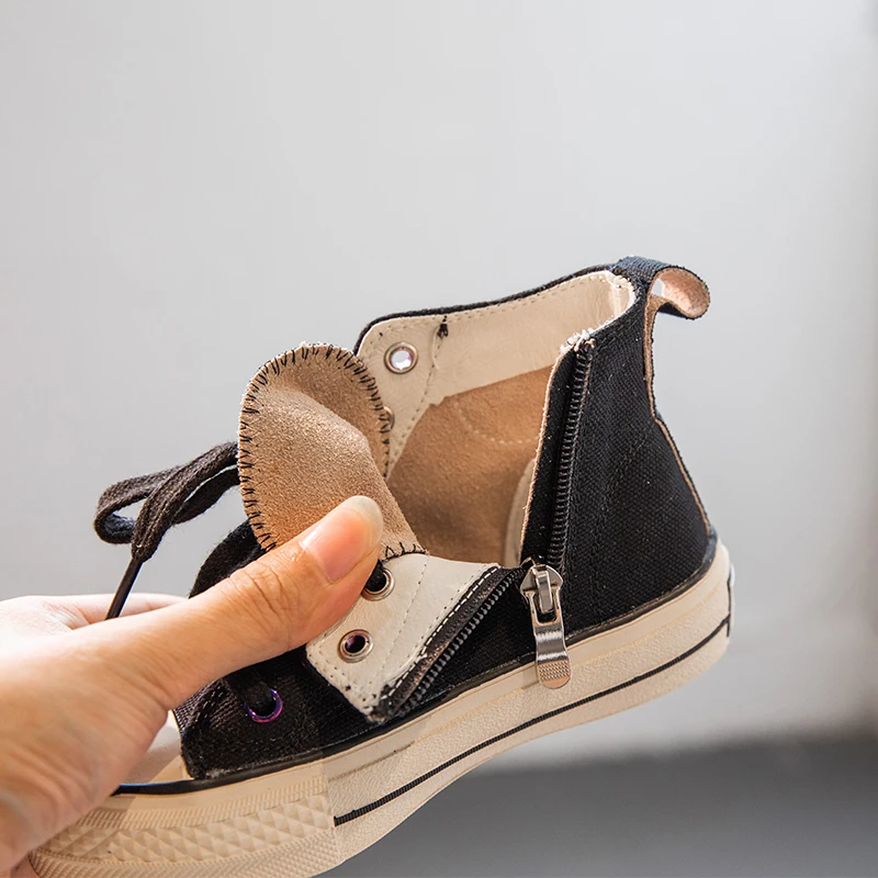 New 2019 Children Casual Shoes Unisex Canvas Classic High Top Girl Student Lace up Sport Sneaker Boys Autumn Toddler |