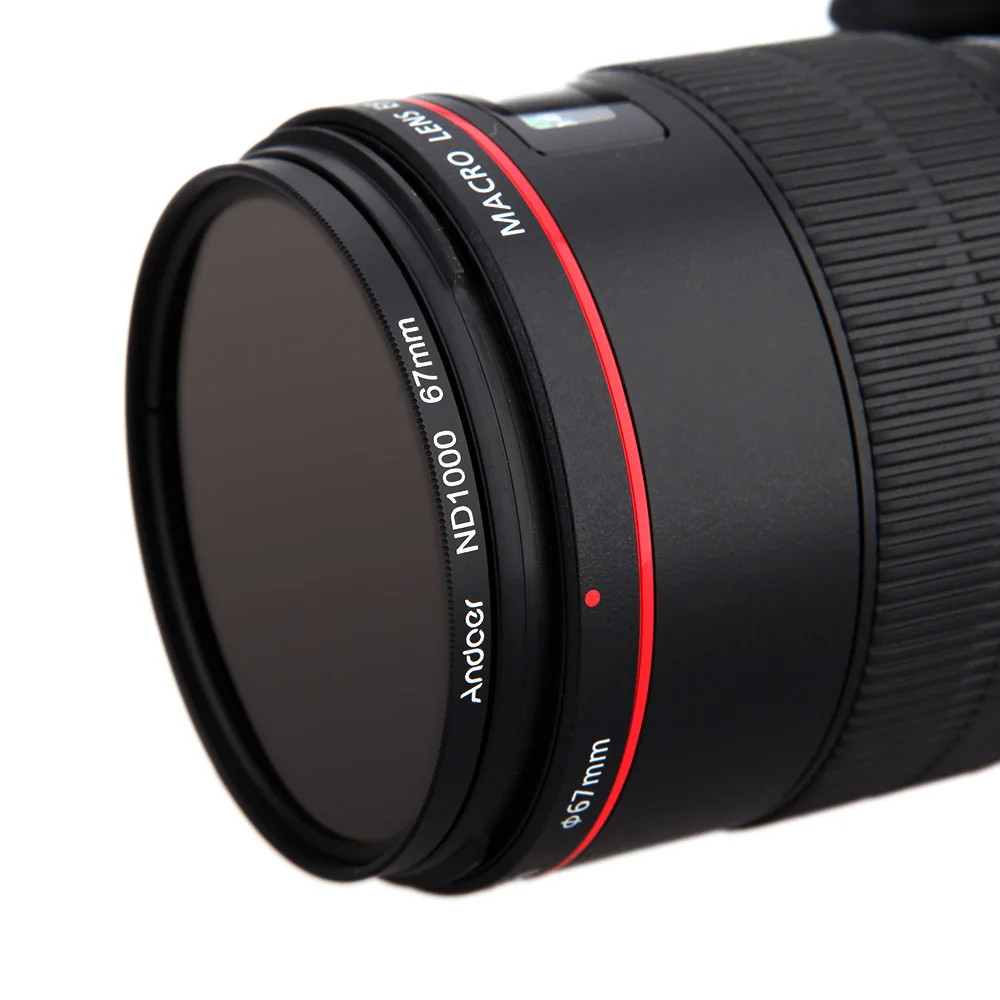 Фильтр нейтральной плотности для объектива камеры Nikon Canon DSLR Andoer 67 72 77 82 мм ND1000