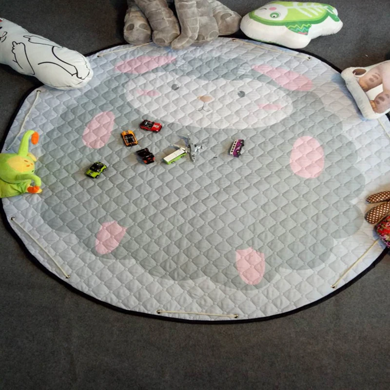 Cartoon Round Infant Crawling Mat Children Toys Storage Bag Baby Kids Floor Play Drawstring Toy Organizer|storage organizer|storage bag babytoy