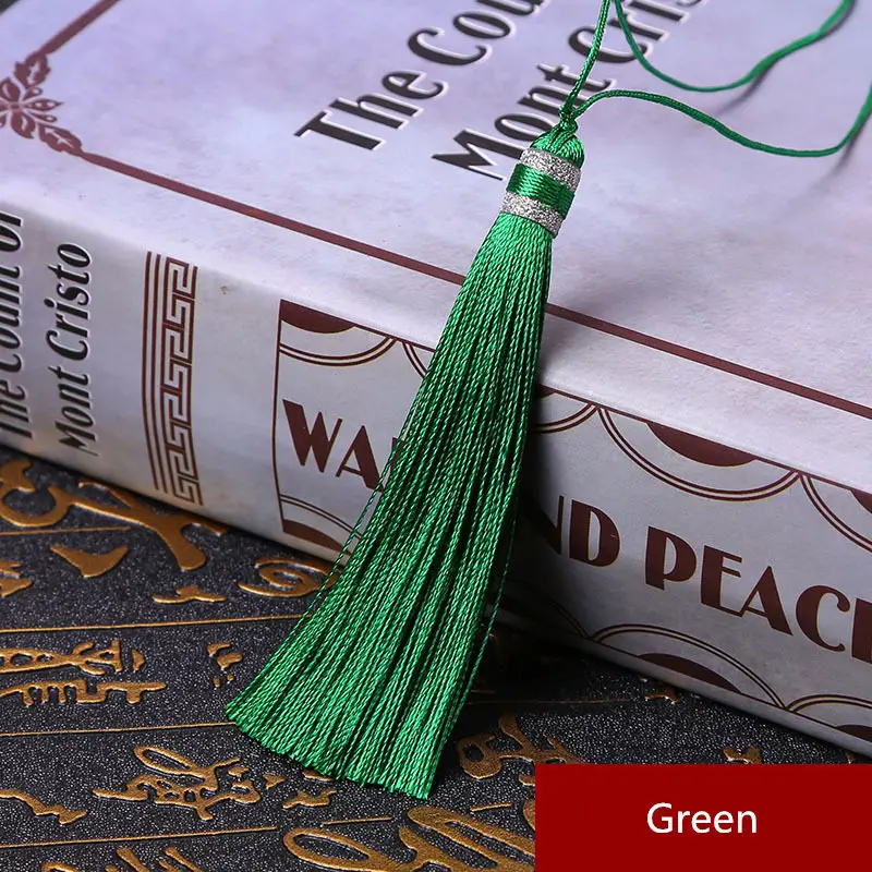 Green 10 шт. Многоцветный Длинная тесьма кисточкой домашний текстильный занавес костюмы кулон ленточки DIY Подвески для изготовления украшений Подвески Ремесло кисточки - Цвет: Green