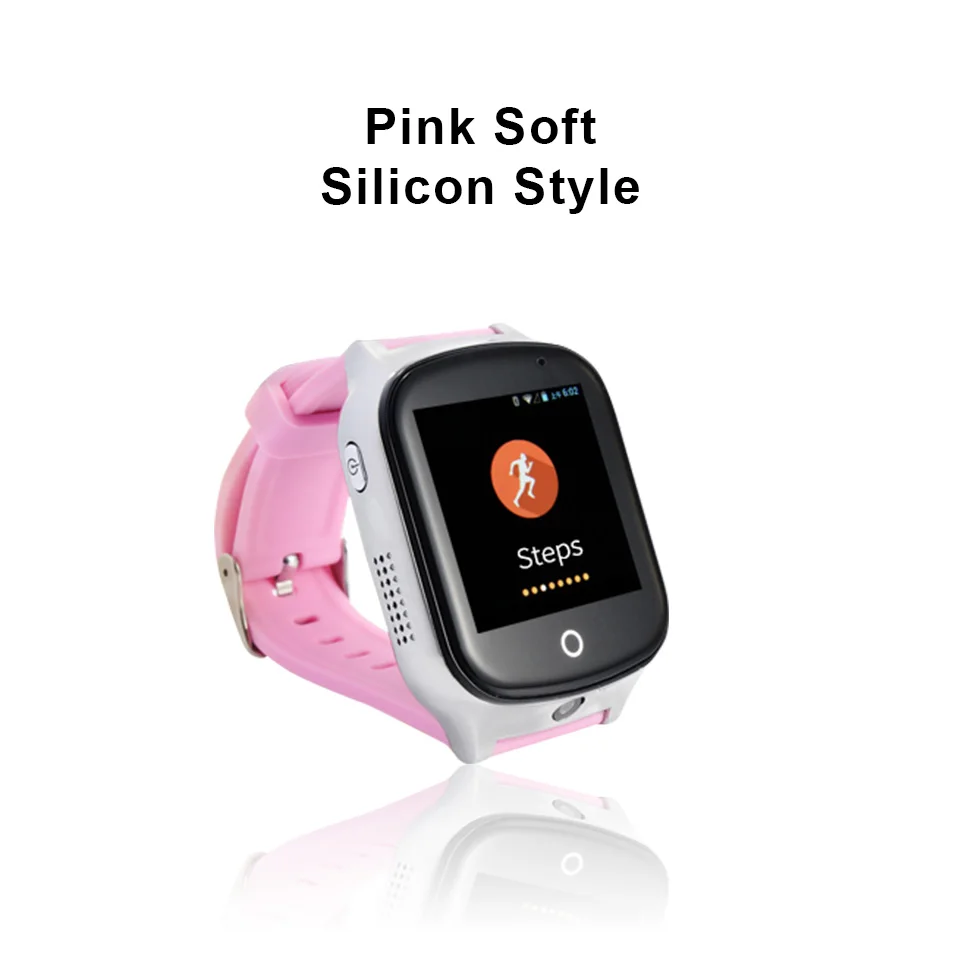 pink silicon style 3g Смарт часы gps камера SOS мониторинг позиционирования телефон двухсторонний разговор точный локатор голосовое сообщение трекер - Цвет: pink silicon style