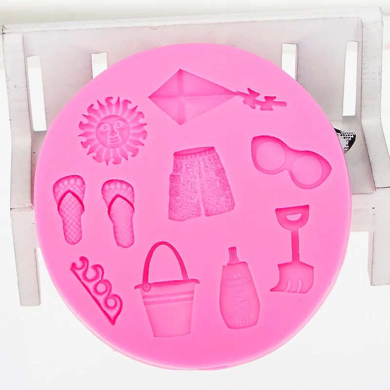 Солнечные пляжные тапочки штаны сахар торт силиконовая форма женская форма|dessert