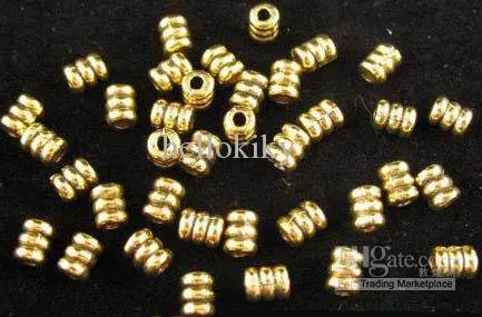 

2250pcs Antiqued golden screw tube spacer beads 5x4mm A158