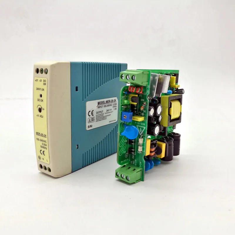 MDR-20 20 Вт один Выход 5V 12V 15V 24V din-рейку импульсный Питание AC/DC ультра-тонкий Din рейка крепление Питание
