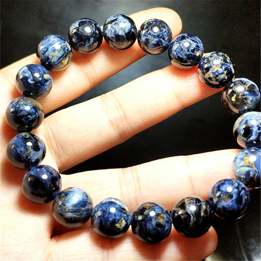 Женский и мужской браслет с бусинами AAAA из натурального синего материала 11 5