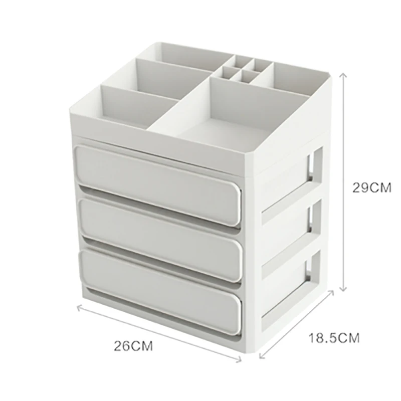 Grey Four Layers BR пластиковый косметический ящик, органайзер для макияжа, ящик для хранения косметики, контейнер для ногтей, шкатулка, держатель, настольный чехол для хранения - Цвет: Grey Four Layers