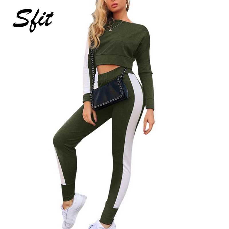 Sfit 2019 женский спортивный костюм с вышивкой сексуальная повседневная одежда